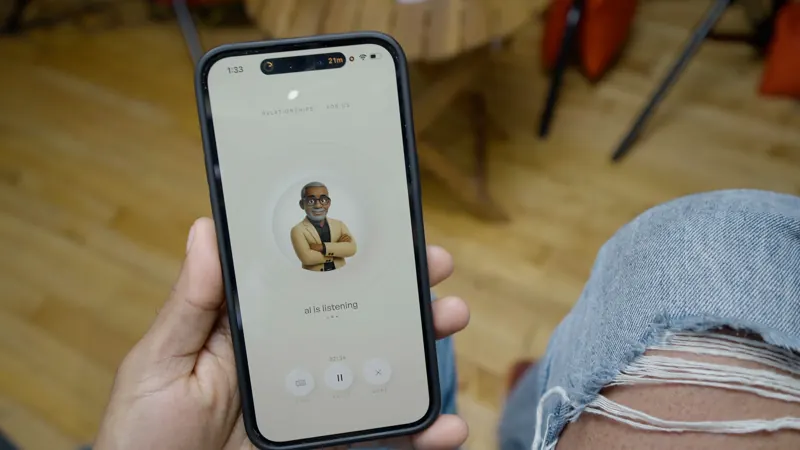 The AL relationship coach app listening on a phone